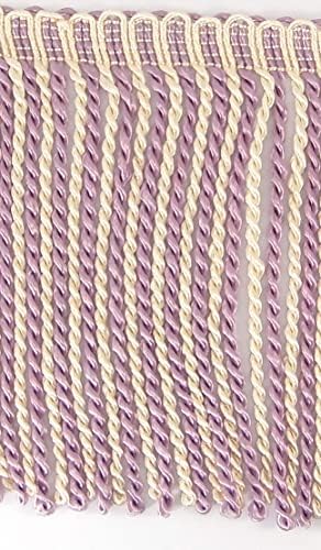 Шие трендови на 5 јарди од 6 долги силни силики лајсни, искривени кабелски плетенка, две тонски шиење на раб во боја, драперија- светлина и темно виолетово комбо
