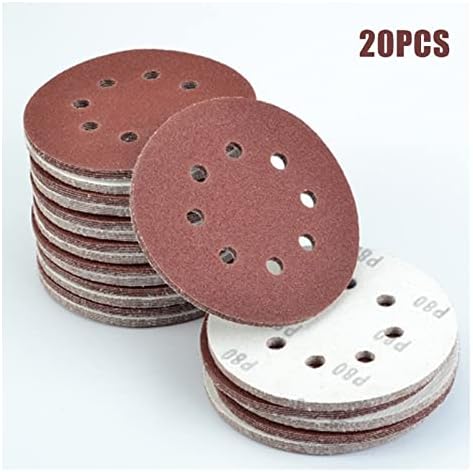 ZSBLXHHJD Абразивен пакет со шкурка од 20 5 /125мм шкурка со тркалезни дискови окови со 8 дупки за пескарење на диск 40-2000 алатки за полирање