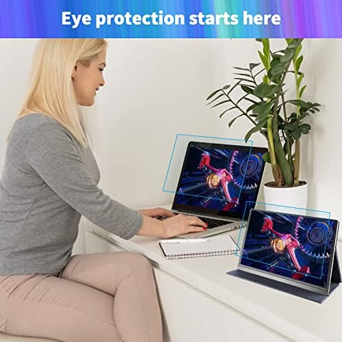 2 Пакувајте заштитник на анти-сино светло екранот компатибилен со MNN/KYY/ARZOPA/Innoview/Lepow/ZSCMalls/Newsoul/ASUS/QQH 15,6-инчен преносен монитор, заштитен монитор за заштита на очите ант