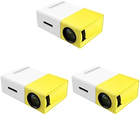 Преносен проектор со Solustre 3PCS Projectors P Movie Indoor/Outdoor Yellow Yellow Cinema LED Smartphone Plug us Mini лаптоп бел и театар преносен