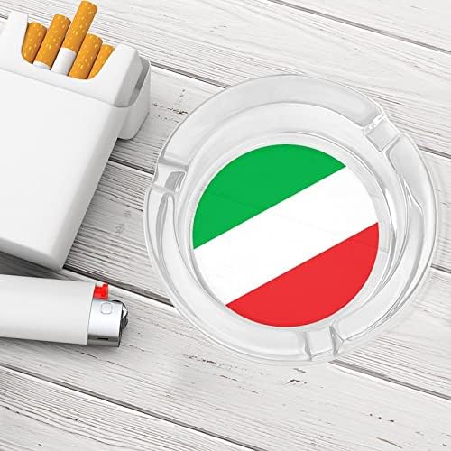Италијанско знаме тркало со стакло од стакло од стакло за цигари, со слатка сад за пушење пепел