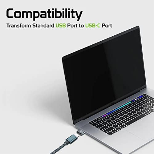 USB-C женски до USB машки брз адаптер компатибилен со вашиот Google Pixel 6A за полнач, синхронизација, OTG уреди како тастатура,