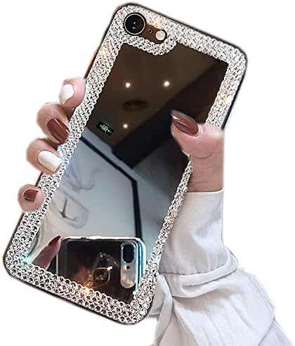 Poowear за Iphone SE 2020 Случај/Iphone 8 Случај / Iphone 7 Случај, 3d Сјај Сјај Блинг Огледало Случај Луксузни Сјајна Кристал