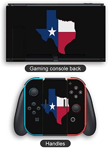 Налепници за мапи со знамиња во Тексас Персонализирана налепница за целосна обвивка компатибилна со Nintendo Switch
