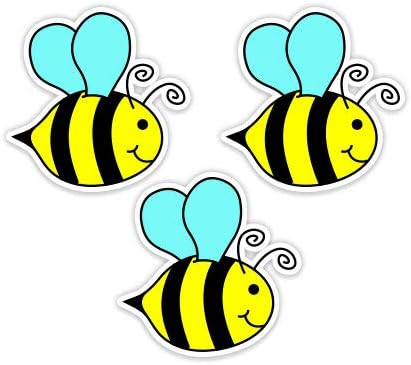 GT графики симпатични пчели сет од 3 - винил налепница водоотпорна декларација