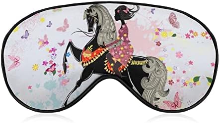 Хохлома коњ девојче смешно спиење маска за очи мек заслепено око со прилагодлива лента ноќна очила за мажи за мажи жени