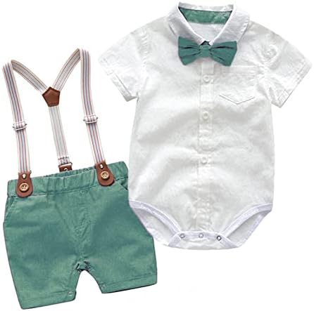 Облека за момчиња за новороденчиња бебе момчиња господин облеки костуми со долги ракави ромпер кошули+биб панталони+облека за врзана облека