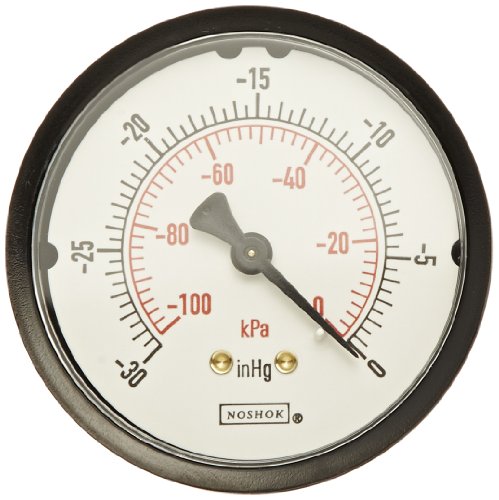 НОШОК 100 серии ABS со двојна скала со двојна скала што означува мерач на притисок со дното, 2-1/2 бирање, +/- 2,5% точност, 0-1500 PSI опсег на притисок