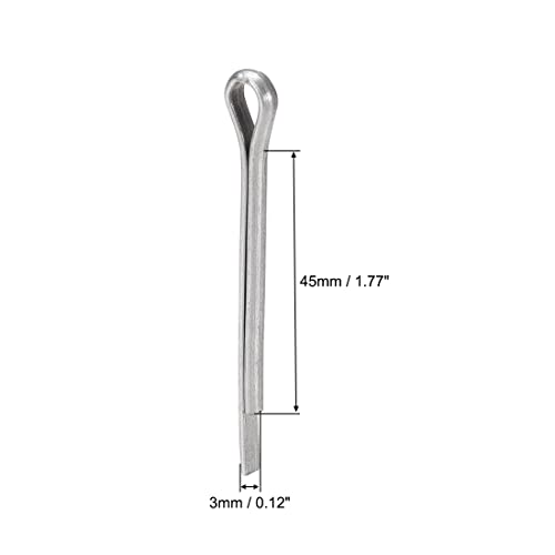 Пинови на Uxcell Cotter, 0,1 x 1,8 инчи, јаглероден челик, 2 парчиња, сребрен тон патент, клучеви за клип, пакет од 150