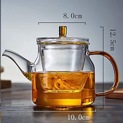Модерна чајничка котел со висока температура задебелена стакло од не'рѓосувачки челик чајник варен чај сад цвет тенџере за домаќинство стаклен