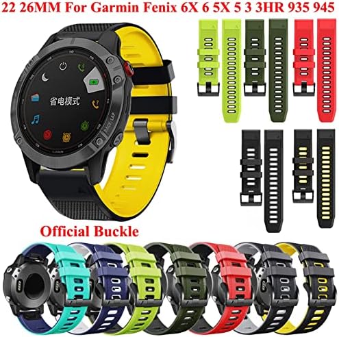 VBWVA 22 26mm Squickfit Часовник Ремен за Garmin Феникс 7 7X 6X Pro 5X 5 ПЛУС 3 3HR Претходник 935 945 Брзо Ослободување Силиконски