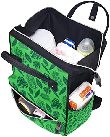 Различни Зелени Лисја Шема Торба За Пелени Ранец Торби За Менување Пелени За Бебиња Мултифункционална Торба За Патување Со Голем