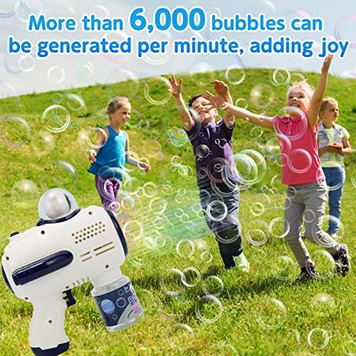 Машина За Меурчиња За Деца Играчки На Отворено, Електричен Пиштол За Меурчиња Со 10 Дупки Со Вселенски Патувања, 360 ° Дизајн
