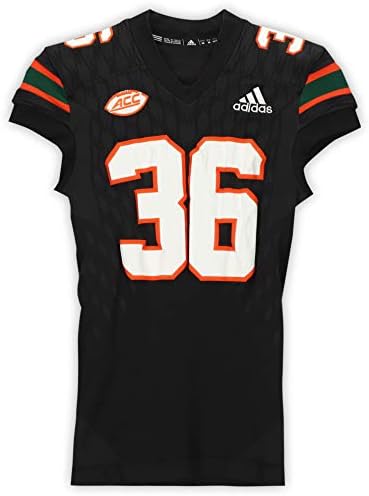Мајами урагани - 36 Црниот дрес од 2017-2018 година NCAA сезони - Средна средна големина - Колеџ -игра користена дресови