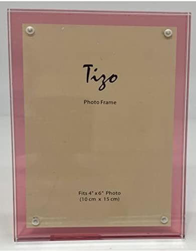 Tizo 8 x10 акрилна кристално чиста рамка за слика со розов грб