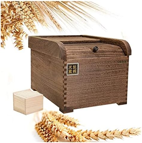 Кутија За Складирање Ориз За Складирање Храна СИЖИВУЏИЈА Со Капак, Кутија За Складирање Ориз од 5 килограми Контејнер За Жито Со Мерна Чаша Кутија За Ориз Дрво Скла?