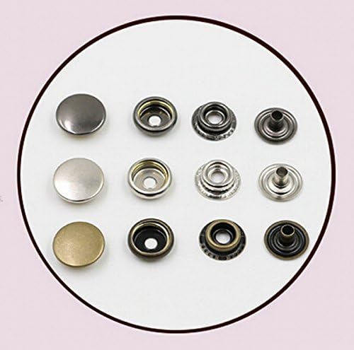 Chengyida 100-сетови Snap Прицврстувачи за прицврстувачи на тешки тапи за шиење кожни фармерки јакна за платно копчиња за копчиња + алатка