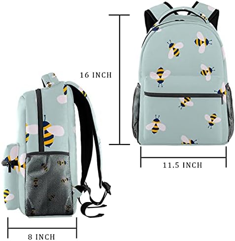 Ниаокпви Симпатичен Цртан Пчелен Ранец За Средношколец, Издржлив Дневен Пакет Со Прилагодлив Ремен