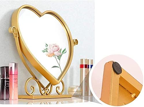 Огледало за шминка за суета огледало, железо нордиско десктоп огледало може да се ротира креативно декоративно злато HD десктоп огледало