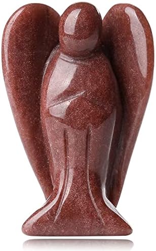 Јатојузи 2 јагода кварц Ангел декор симпатична полиран природен камен рака врежан розов исцелување кристална скулптура статуа фигурини скапоцен