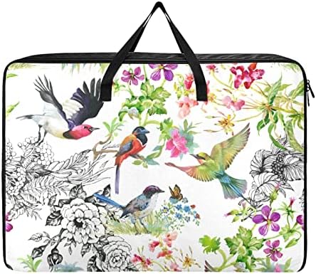 Алаза Цвеќиња Птици Екстра Голема Торба За Складирање Заштеда На Простор Торба За Перење Утешител Постелнина Багаж Торба Облека За Облека Организатор