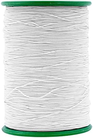 Зачудувачка еластична нишка за шиење - Бела тенка фина еластична нишка за шиење за плетење машина за шиење од мандала занаети 0,6 мм 546 дворови
