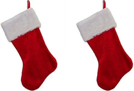 Класичен Кристас чорапи црвено -бело кадифен 18 “сет од 2