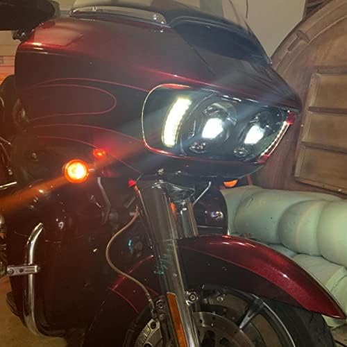 Z-OFFROAD 2pcs LED Вентилација Трепкачи светла w/ DRL Компатибилен со 2015-2020 Харли Дејвидсон Патот Лизгање Мотоцикли Дневно Трчање Странични
