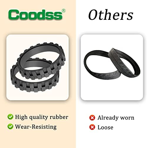 Coodss 2 пакувања гуми за Roomba Roomba Wheels Series E5 E6 E7 I7 I7+ 500, 600, 700, 800 и 900 анти-лизгање, одлична адхезија и лесно склопување.