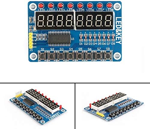 Намирници на Гумп 8 битни LED 8-битни дигитални цевки 8 копчиња TM1638 Display Module за AVR Arduino Arm