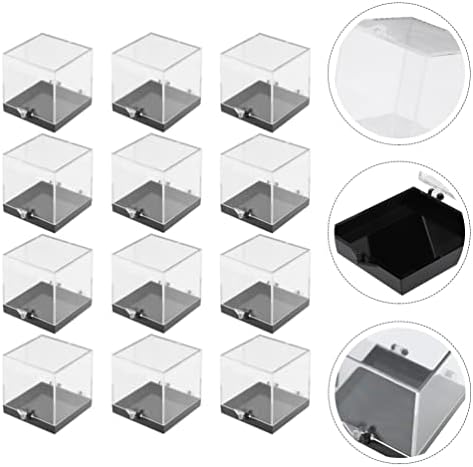 Зеродеко акрилична кутија приказ коцка 12 парчиња дисплеј кутија чиста пластична кутија за Pecimen Display Подароци додатоци за украси примероци
