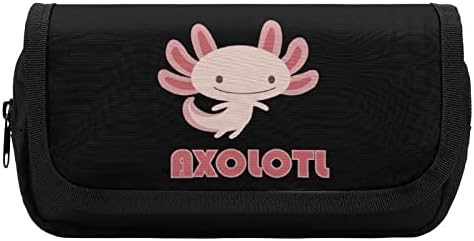 Симпатична Axolotls молив кутија двојна торба за пенкало со голем капацитет држач за канцеларија за канцеларија за домашна канцеларија