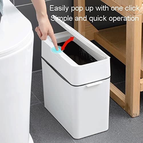 Тенок пластичен ѓубре може - мала правоаголна конзерва за отпадоци со капак ， притиснете двојно барел отпадоци за отпадоци за бања ， спална соба