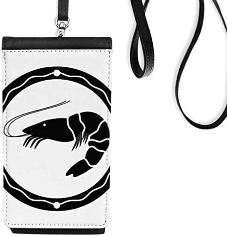 Црн морски живот илустрација на ракчиња од ракчиња Телефонски чанта што виси мобилна торбичка црн џеб