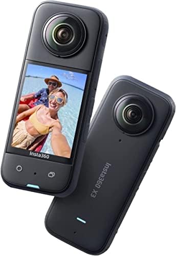 Insta360 x3 Водоотпорна 360 Акција камера 5.7K HDR видео, 72MP фотографија, 4K единечни леќи, стабилизација, 2,29 екран на допир, уредување