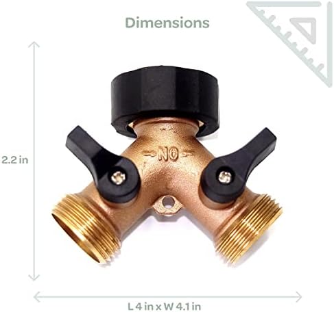 Месинг градинарски конектор за црево y сплитер на црево, сплитер на црево, 2 пат тешки, градинарски црево y сплитер, цврст