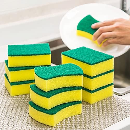 24 парчиња чистење кујна сунѓери не-гребење сунѓери меки двојни еднострани сунѓери за садови издржлив сунѓер за кујнски домаќинства бања автомобили
