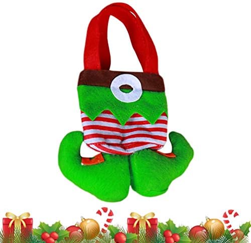 Амосфун Божиќни подароци торби елф чизми за бонбони торба со рачки торба за колачиња чанта за Божиќна празнична забава фаворизира материјали