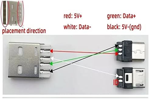 20 ПАРЧИЊА УСБ Тип Б Стандардна Микро Порта Машки Приклучок За Лемење Директен Приклучок Приклучок За Лемење Плоча За Заварување ЗА САМОСТОЈНО УСБ Напојување Микро