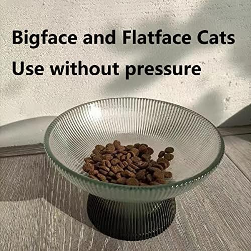 Чадови за мачки, подигнати чинии за храна за мачки, стакло за миленичиња за миленичиња со стакло за миленичиња за мачки со рамни