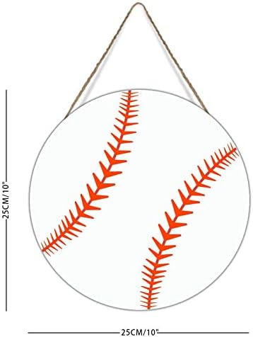 Подарок за навивачите на тимот тркалезно знак бејзбол дрво wallид Плакета Бејзбол играч Подарок Подарок Дома за украсување Плакета за дневна
