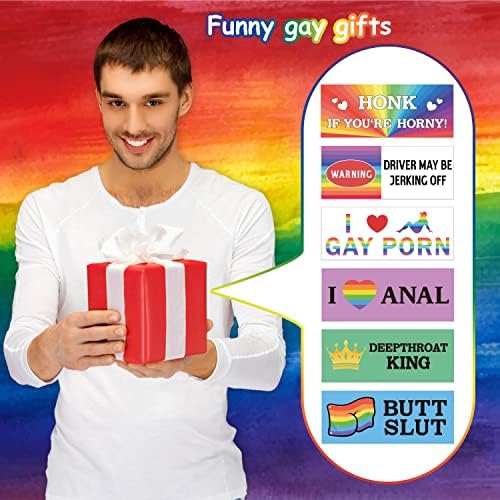 12 парчиња смешни геј ЛГБТ шега браник налепници Виножито автомобил магнетски браник декларации гордост геј шарени додатоци за