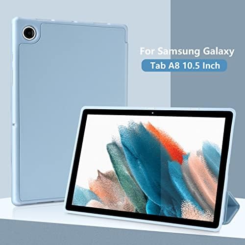 Galaxy Tab A8 Case, Fit Samsung Galaxy Tab A8 10.5 инчи 2022 Објавување модел SM-X200 X205 X207, TPU тенок трифолд на трифолд, куќиште со автоматско будење за спиење