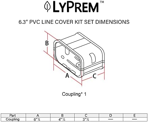 Lyprem Air Clarmater Декоративен комплет за покривање на PVC линија за мини сплит и централна климатизација и топлинска пумпа линија Поставете декоративен комплет за покрив?
