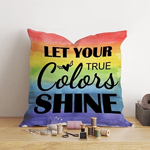 Фрли ја капакот на перницата Нека вашите вистински бои блескаат перница кутија лезбејска геј гордост пансексуална трансродова перница за прекривка Рустикална ви?