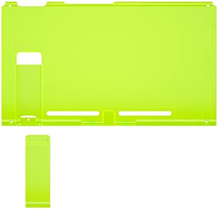 Extremerate чиста вар зелена конзола задната плоча DIY замена за куќиште за куќиште за куќиште за конзола Nintendo Switch со Kickstand - Конзолата не е вклучена