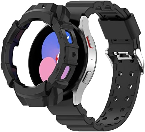 Замена на зглобот за замена+Компанија Компатибилен со Samsung Galaxy Watch 5 40mm, 20 mm прилагодлива мека силиконска лента за ленти за