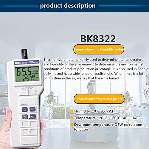 Бк8322 термометар и хигрометар, мерач на температура и влажност на роса, инструмент за мерење на температурата и влажноста, термометар