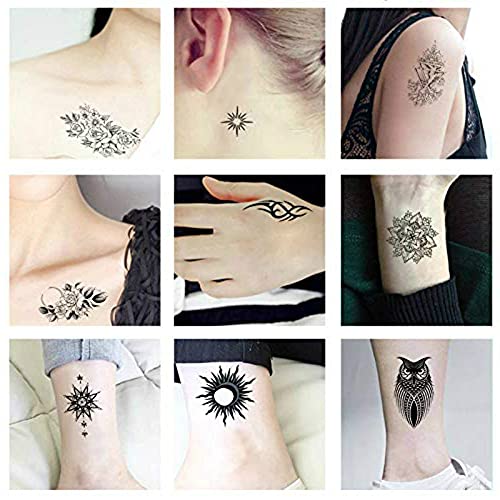 Привремени Тетоважи - 40 Листови Мали Лажни Тетоважа, Цвеќиња Круни Ѕвезди Животински Пеперутка Колекција Татс За Деца Возрасни Мажи и Жени.