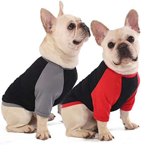 Сихиен куче Брзи суви кошули, лето Раглан лесна празна средна облека, кучиња за заштита од сонце маици момче девојче цврста облека, црна/црвена + црна/сива м
